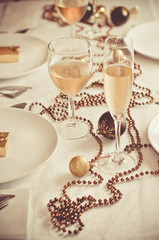 Gold Christmas table setting