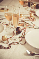 Beautiful gold place setting for Christmas