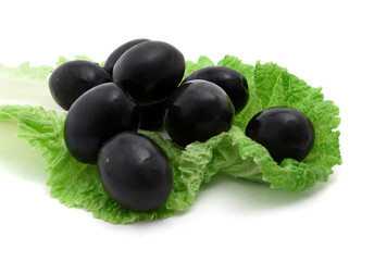 black olives and lettuce