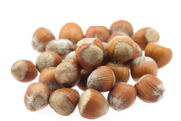 hazelnuts isolated on white