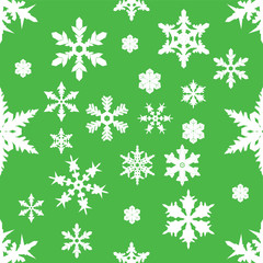 Seamless Green Snowflake Pattern