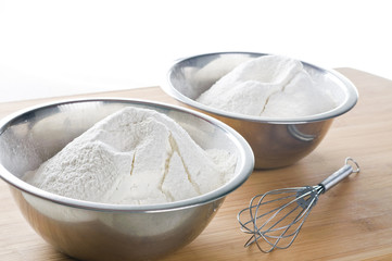 White flour in bowl
