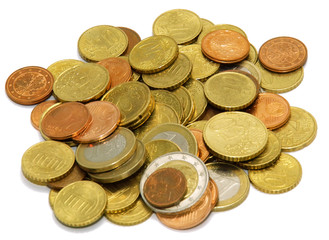 Euro coins isolated