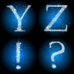 letters stars blue XZ!?