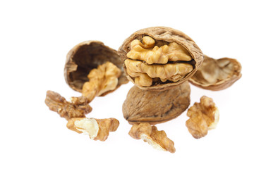 Walnuts isolated on white