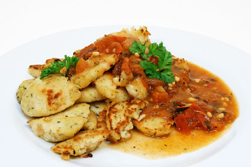 Kaninchenbraten mit Semmelknödeln