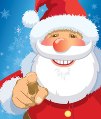 Santa Claus pointing