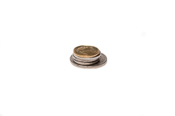 Polish coins isolated on white background