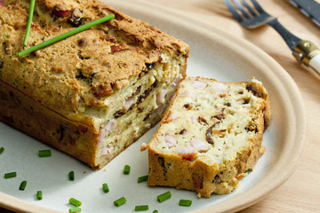 filling with turkey ham and mushrooms