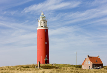 lighthouse, De Cocksdorp, Texel Island, Netherlands - obrazy, fototapety, plakaty