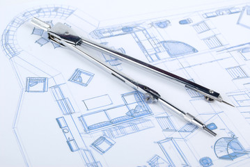 Compass and blueprint