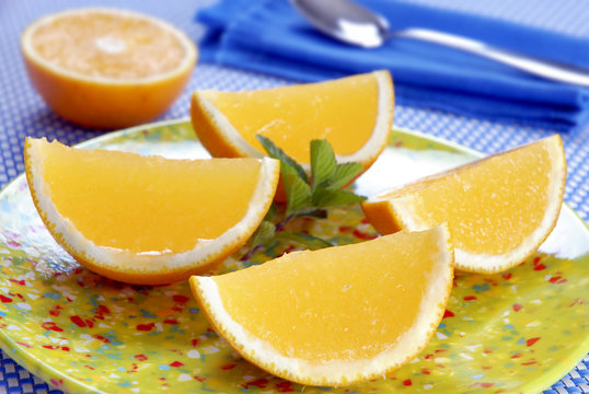 Gelatinas en forma de rebanada de naranja