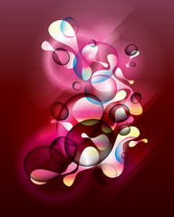 Abstract vinous background with shining forms end drops
