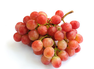 Red Grape on White Background