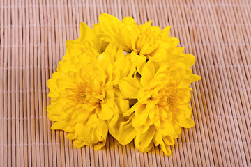 Yellow bouquet of chrysanthemums