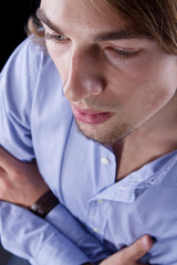 Fototapeta premium Young european business man with long hair