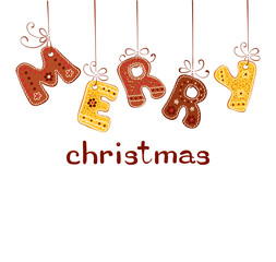 Gingerbread inscription - Merry Christmas