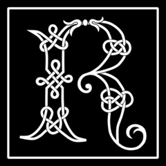 Celtic Knot-work Capital Letter R