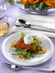 gelée de tomates à la mousse de fromage