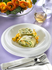 rouleau de pâtes à la fleur de citrouille - zucca - pumpkin