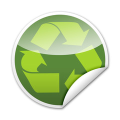 Pegatina RECICLAJE VERDE con reborde