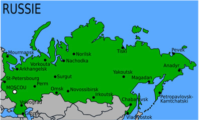 Carte des Villes Principales de Russie