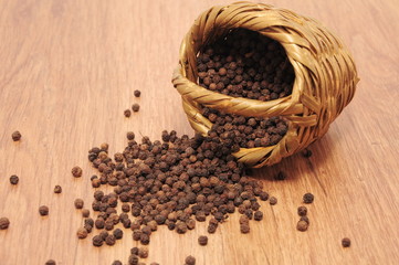 Peppercorns in a basket