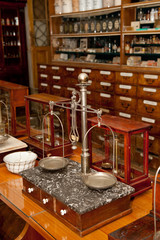 Interior of an ancient drugstore