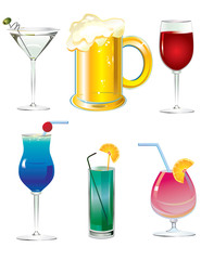 Set of drinks