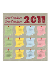 vector calendar for 2011, easy color change