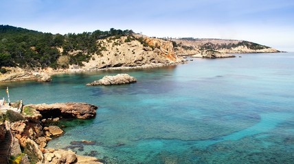 Fototapeta na wymiar Widoki z Ibizy, Wyspa śródziemnomorskiej w Hiszpanii