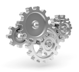 Roues dentées sur fond blanc 1