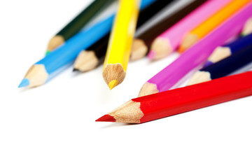 color pencil tips closeup