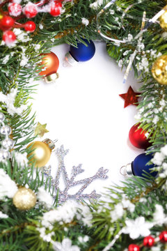 Frame from christmas branch