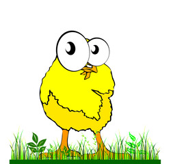 little yellow pile on the grass illustration