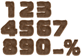 Numbers from fur alphabet.