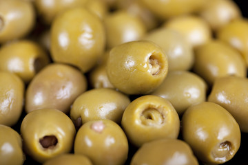 Green tasty olives