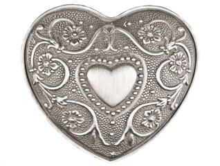 Silver Heart on white