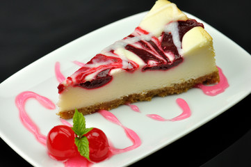 cheesecake with cherries