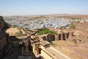 Fototapeta na wymiar famous blue city in india