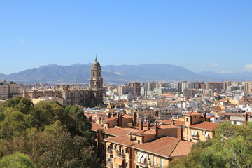 Fototapeta na wymiar Malaga - widok z góry Gibralfaro