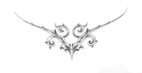 Sketch of tattoo art, tribal design