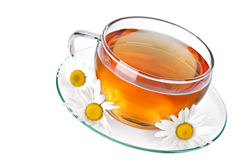 Cup of tea with chamomile
