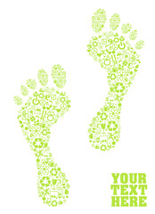 A colorful green eco footprint Illustration