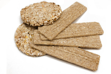 isolated rye bread on a white background