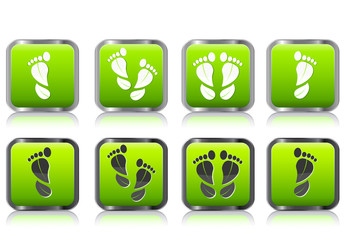 foot print in form of leaf icon set