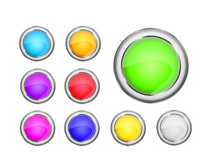 round colorful shiny icon set