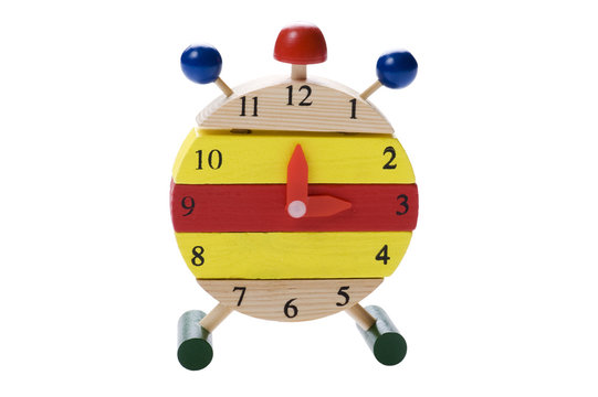 clock toy on white