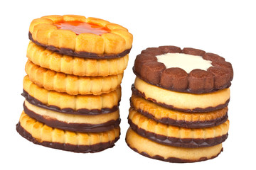 Cookies on a white background