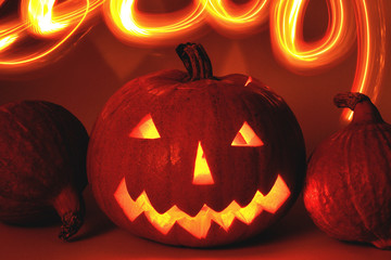 beleuchteter Helloween-Kürbis